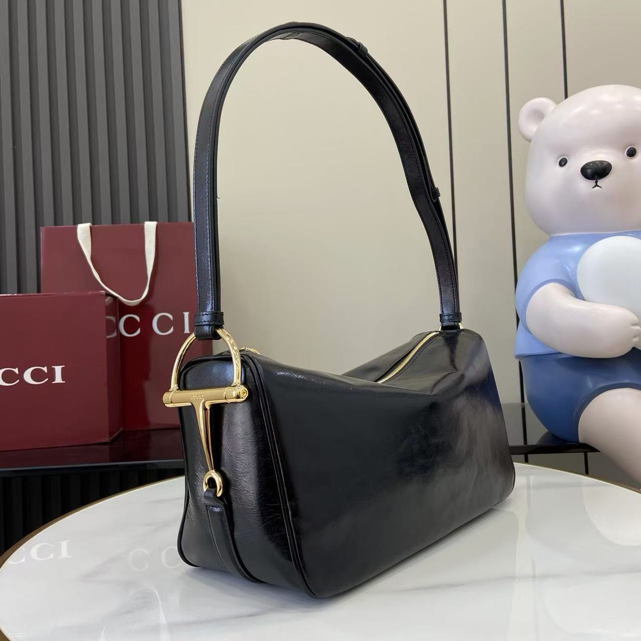 Gvc*1 Half Horsebit Medium Shoulder Bag Without Box 31.5x17x12cm