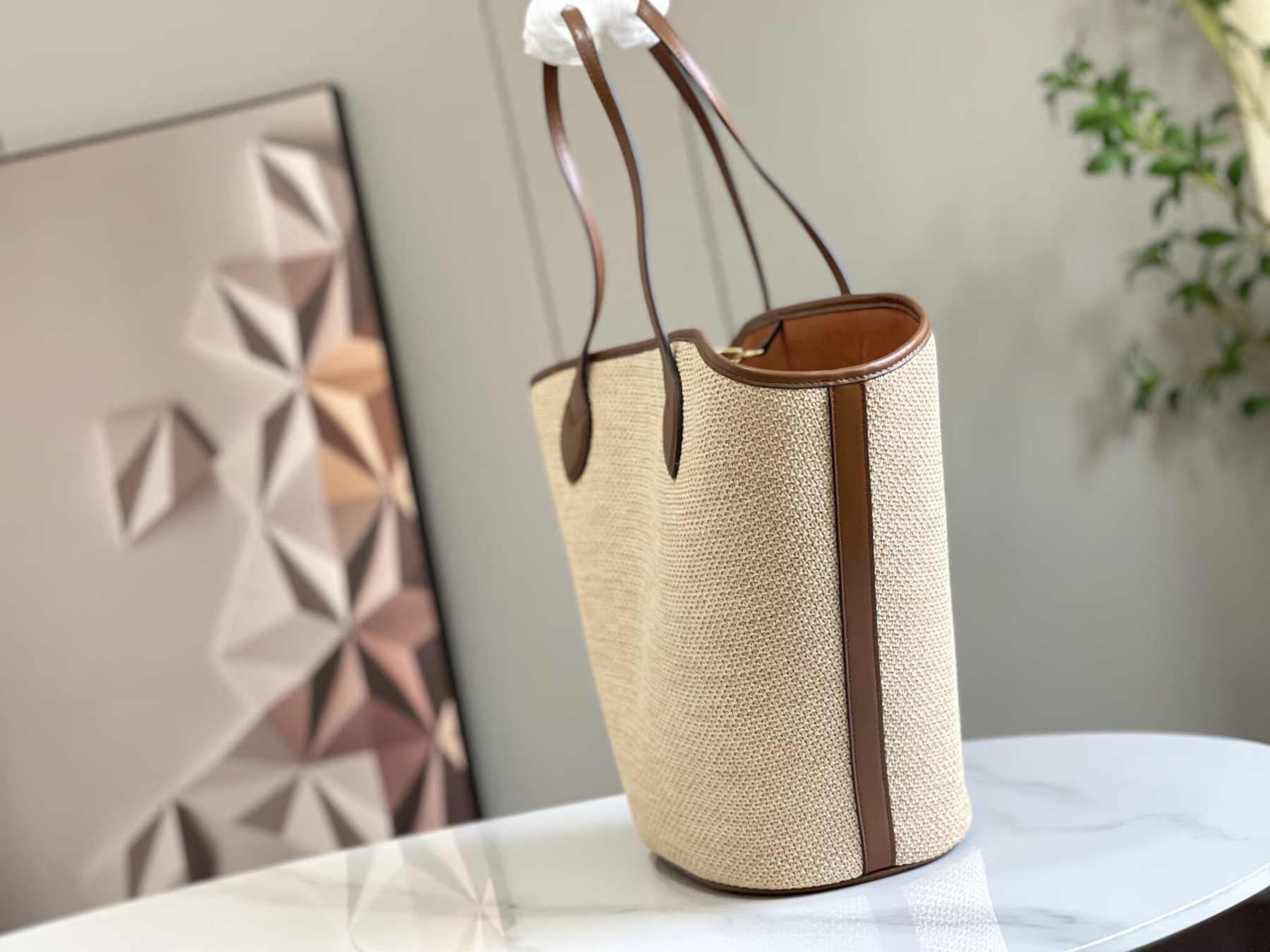 LV Raffia Saint Jacqves Tote M59963 22.5x13.5x7cm