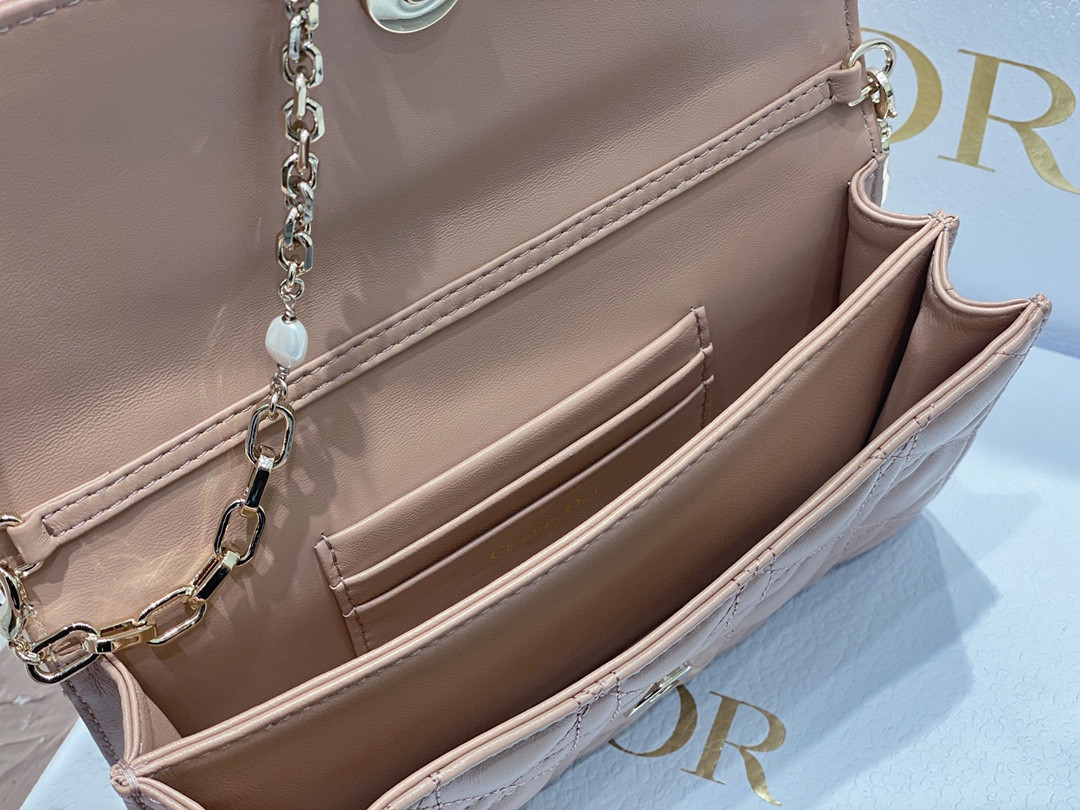 MISS D10r Mini Handbag Medium Antique Bronze Cannage Woven Pattern S0980ONMJ_M53U 21 x 11.5 x 4.5 cm