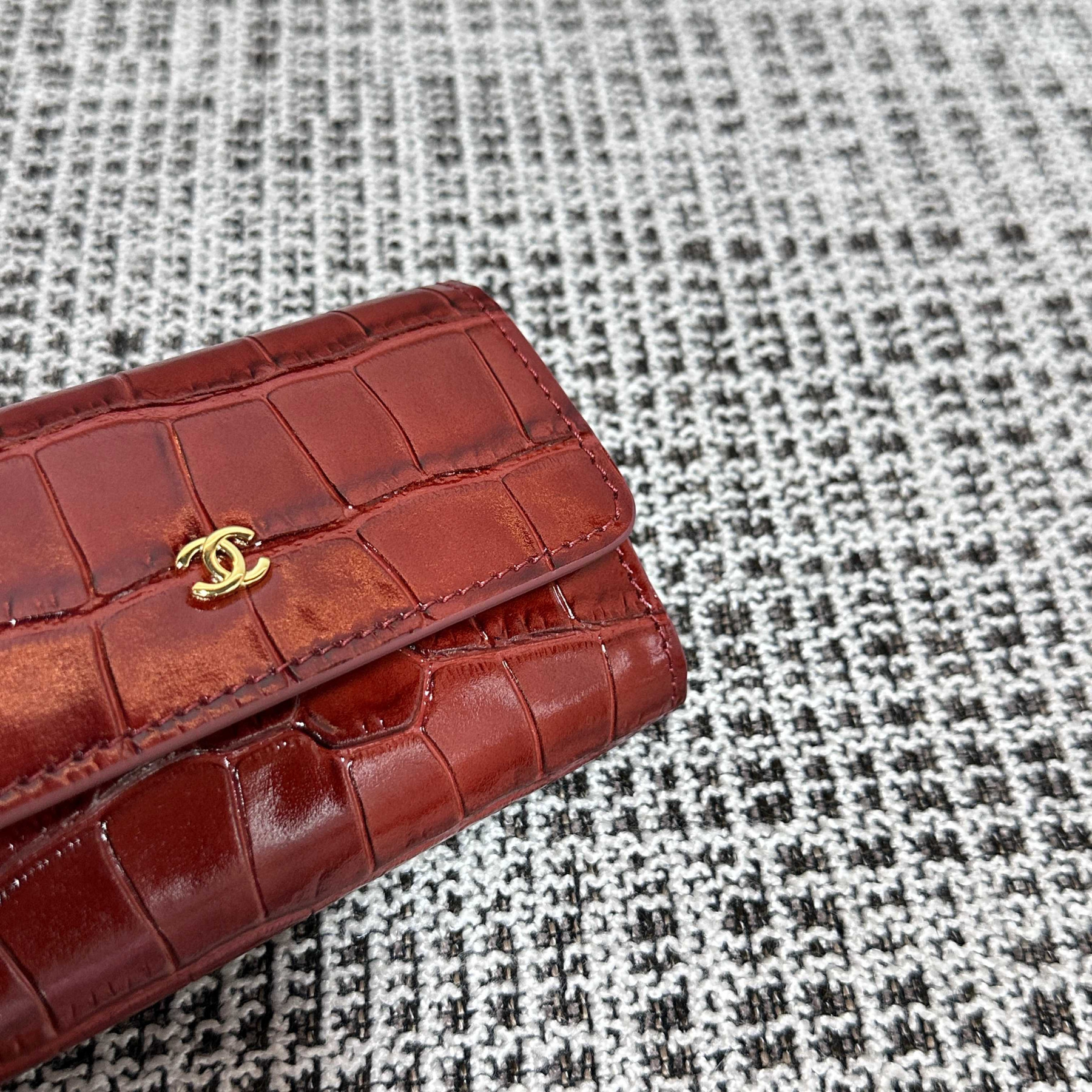Ch**el Flap Card Holder 7.5x11x2cm