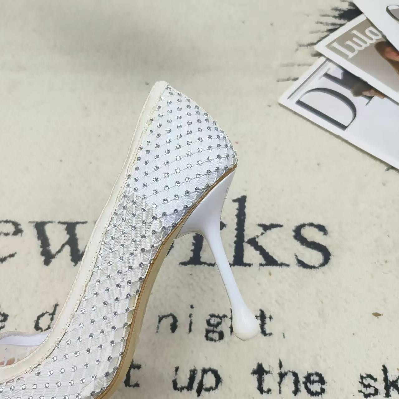 UA J1m*y Ch00 White Mesh Pumps