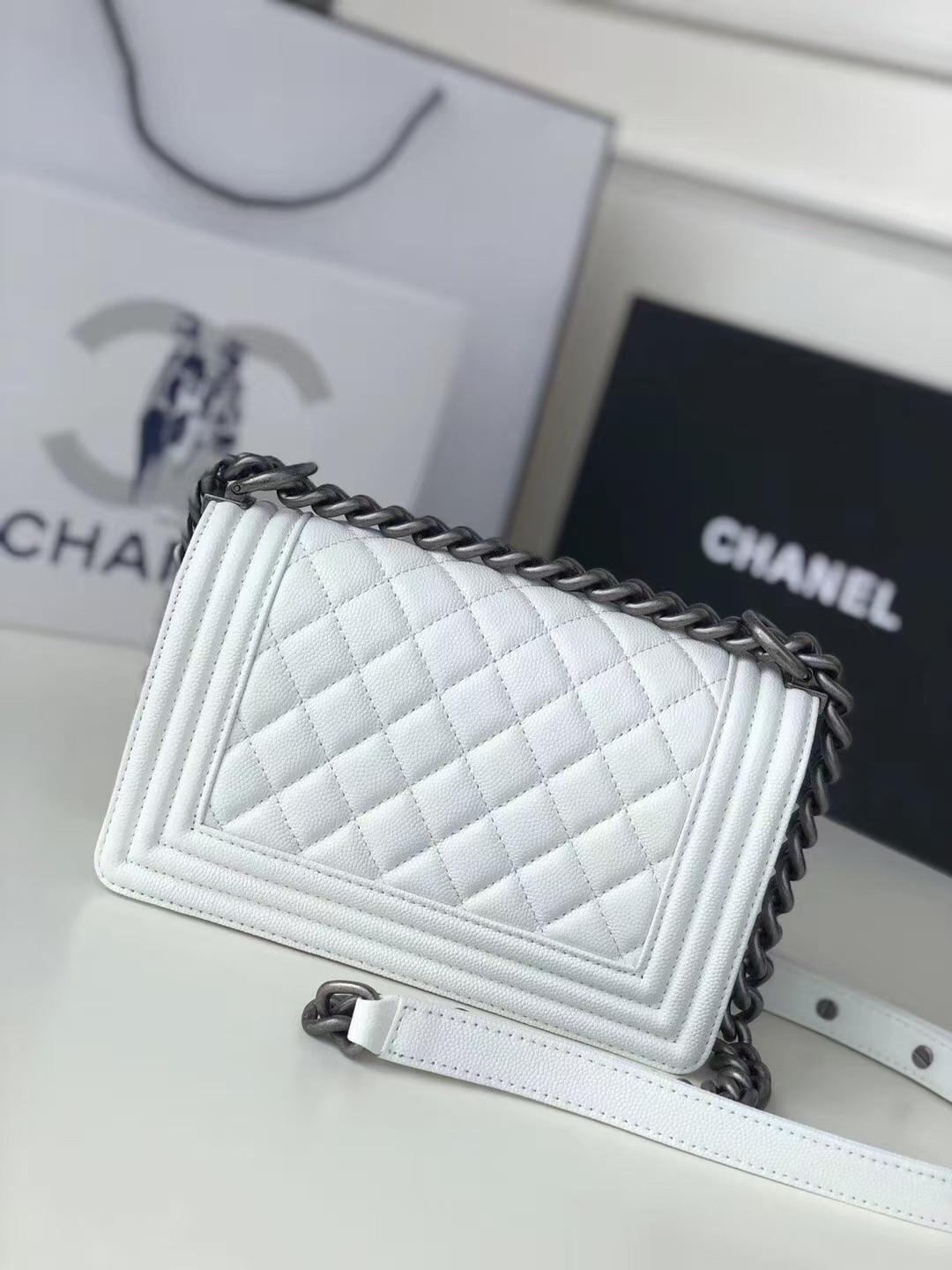 Ch**el small boy handbag 12x20.5x8.5cm