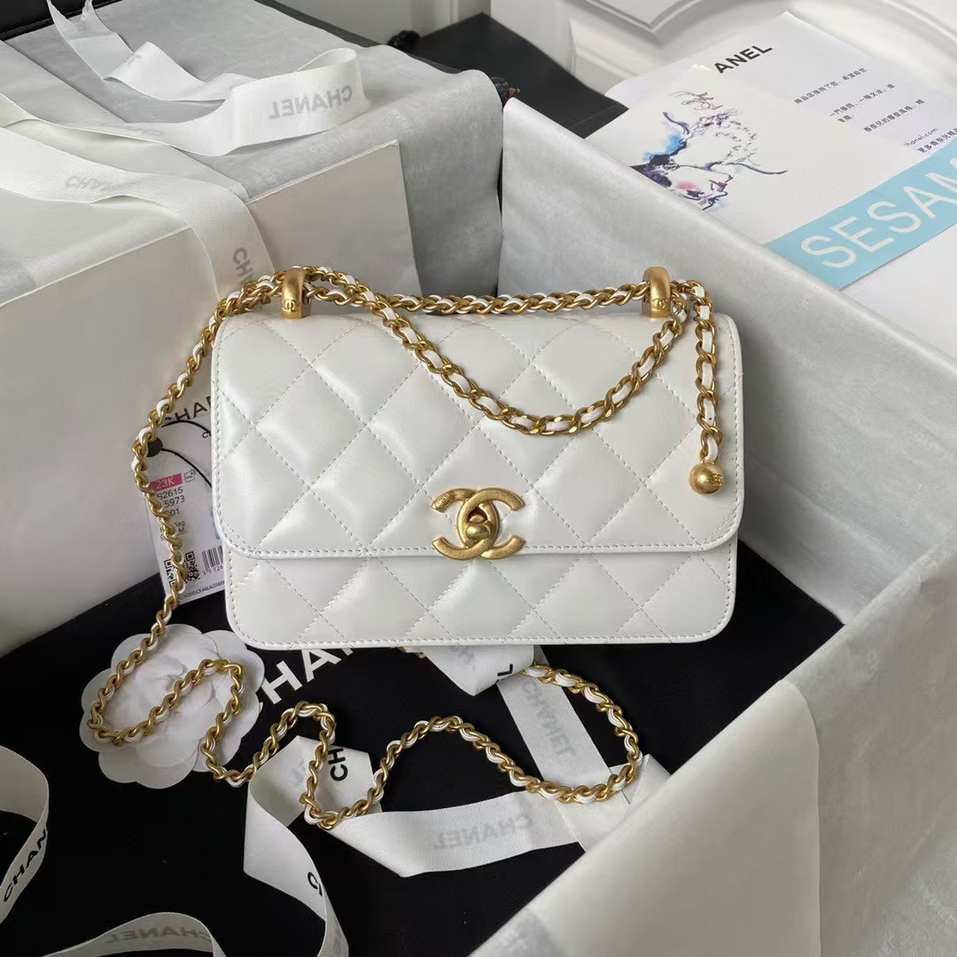 Ch**el 24C Flap Bag AS2649 12x19x8cm