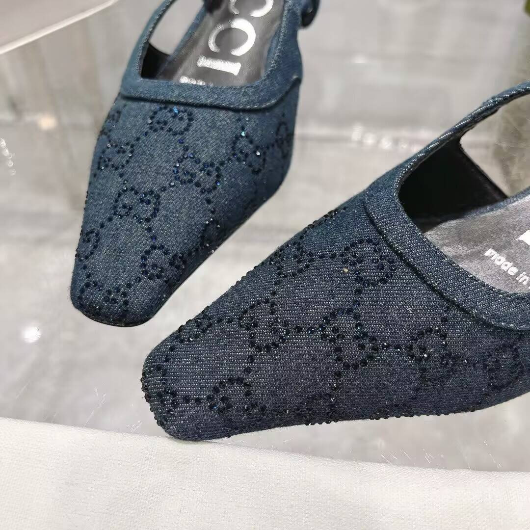 UA Gvc*1 GG Crystal De*1m Slingback Dark blue(CusT0mized products are non-refundable and non-exchangeable)