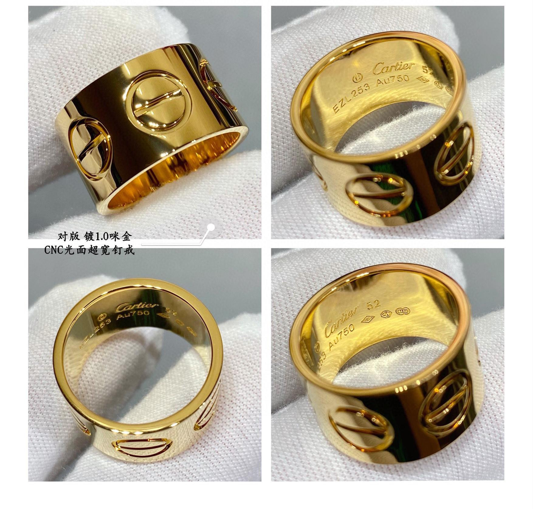 Ca*t1er polished extra wide LOVE nail ring