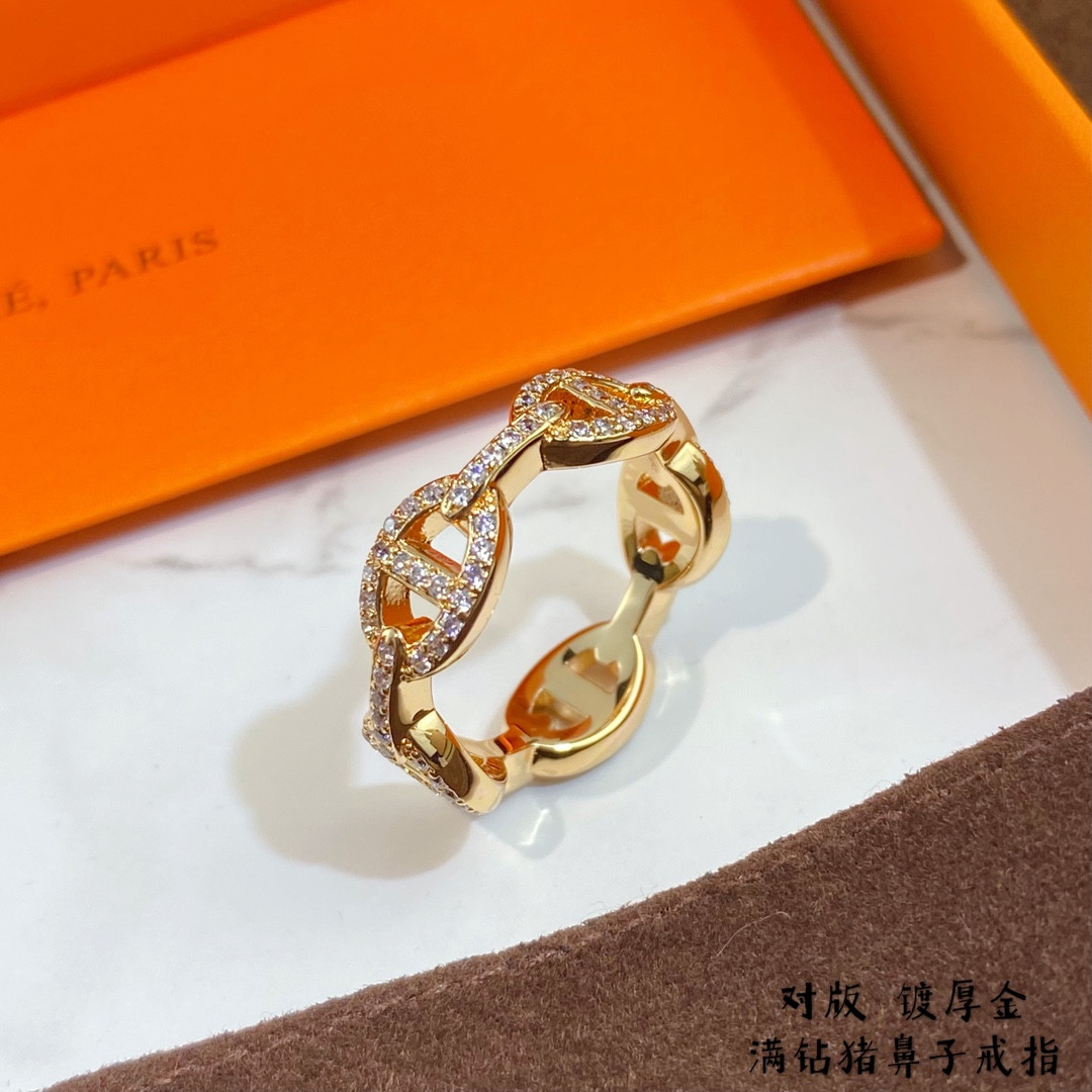 H**me5 fully D1am0nd-encrusted Collier de Chien Ring