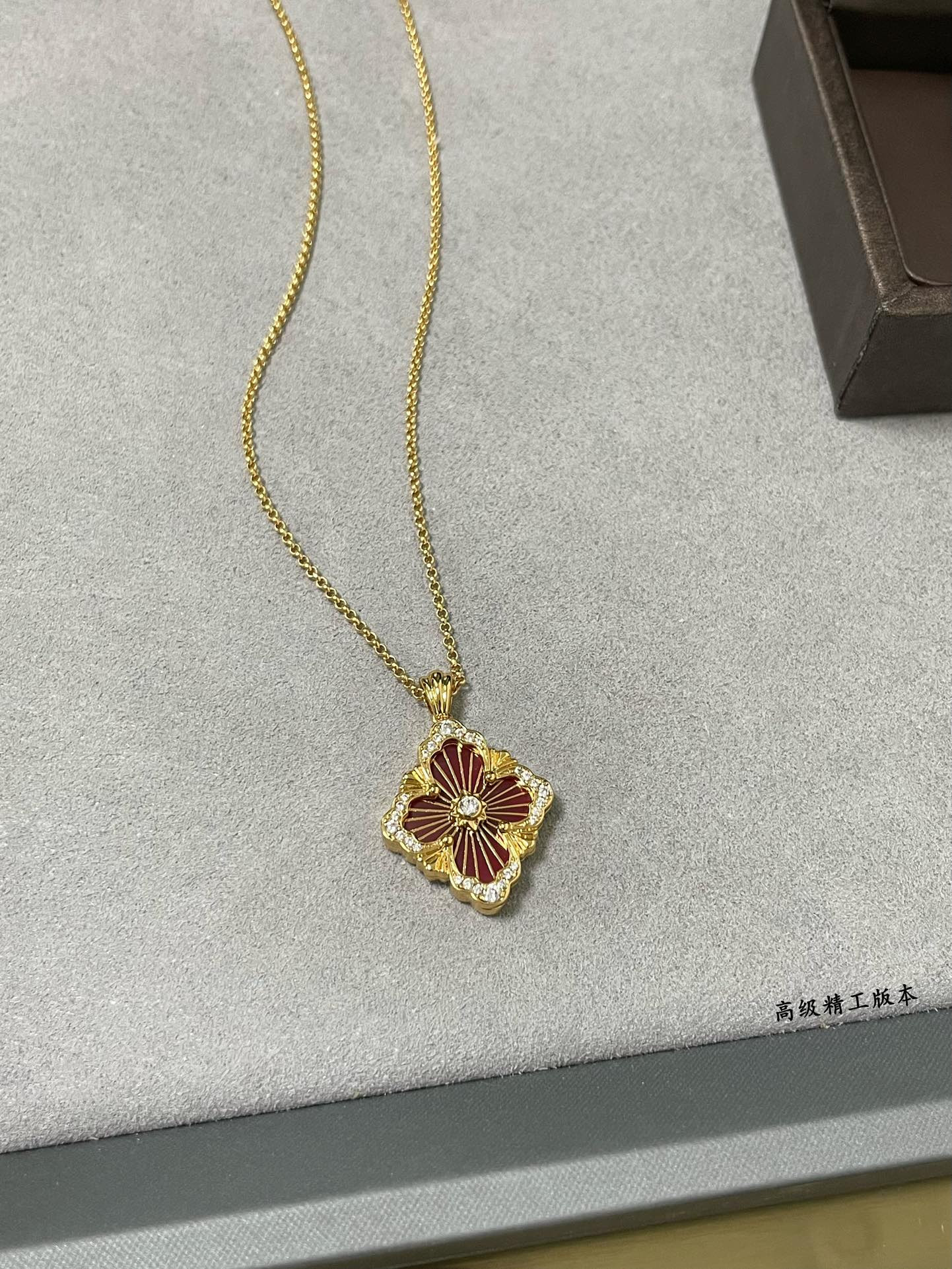 Buccellati Large Opera Red Enamel Necklace
