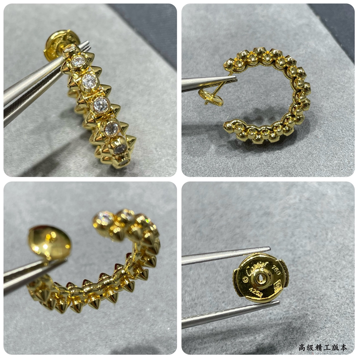 Ca*t1er D1am0nd bullet earrings