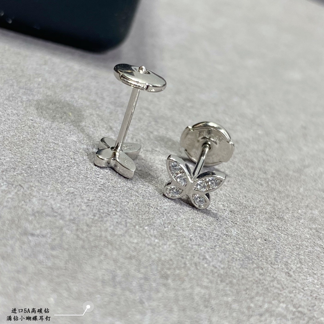 Graff D1am0nd-encrusted Butterfly Stud Earrings Ag925