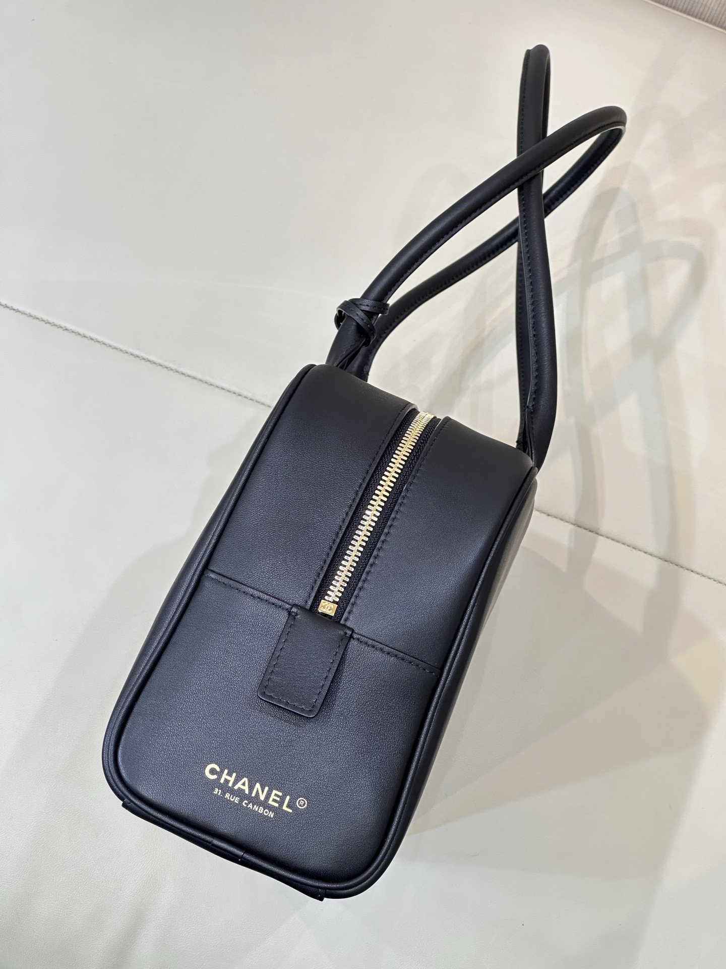 Ch**el Large Bowling Bag Black AS6211 19x35.5x12.5cm