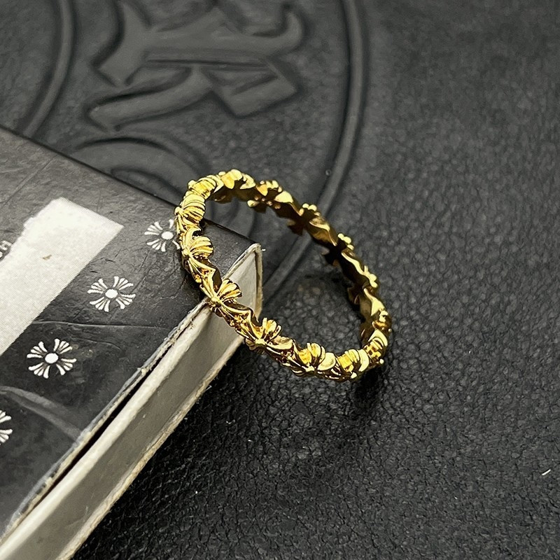 Ch*0me He**ts Distressed Full Cross Ring