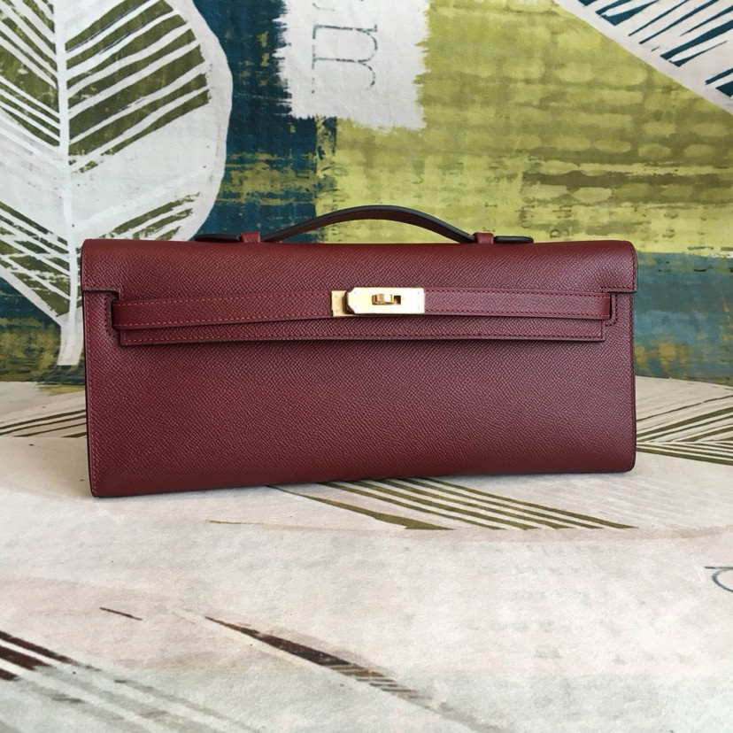 H**me5 Kelly Cut 31cm Epsom Leather Gold