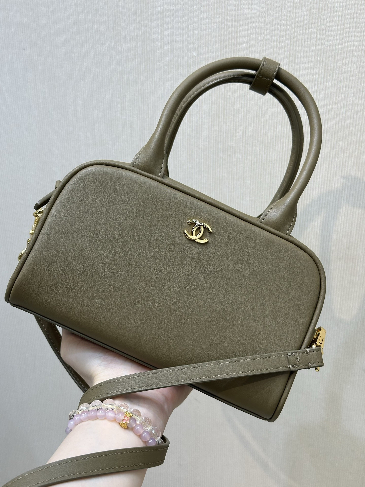 Ch**el Bowling Clutch with Leather Strap AP5528 13x21x9cm