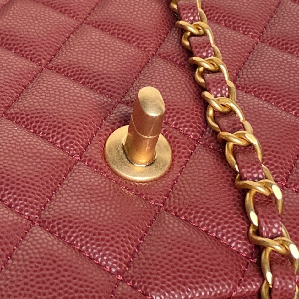Ch**el flap bag with top handle as5702 22.5x13.5x6cm