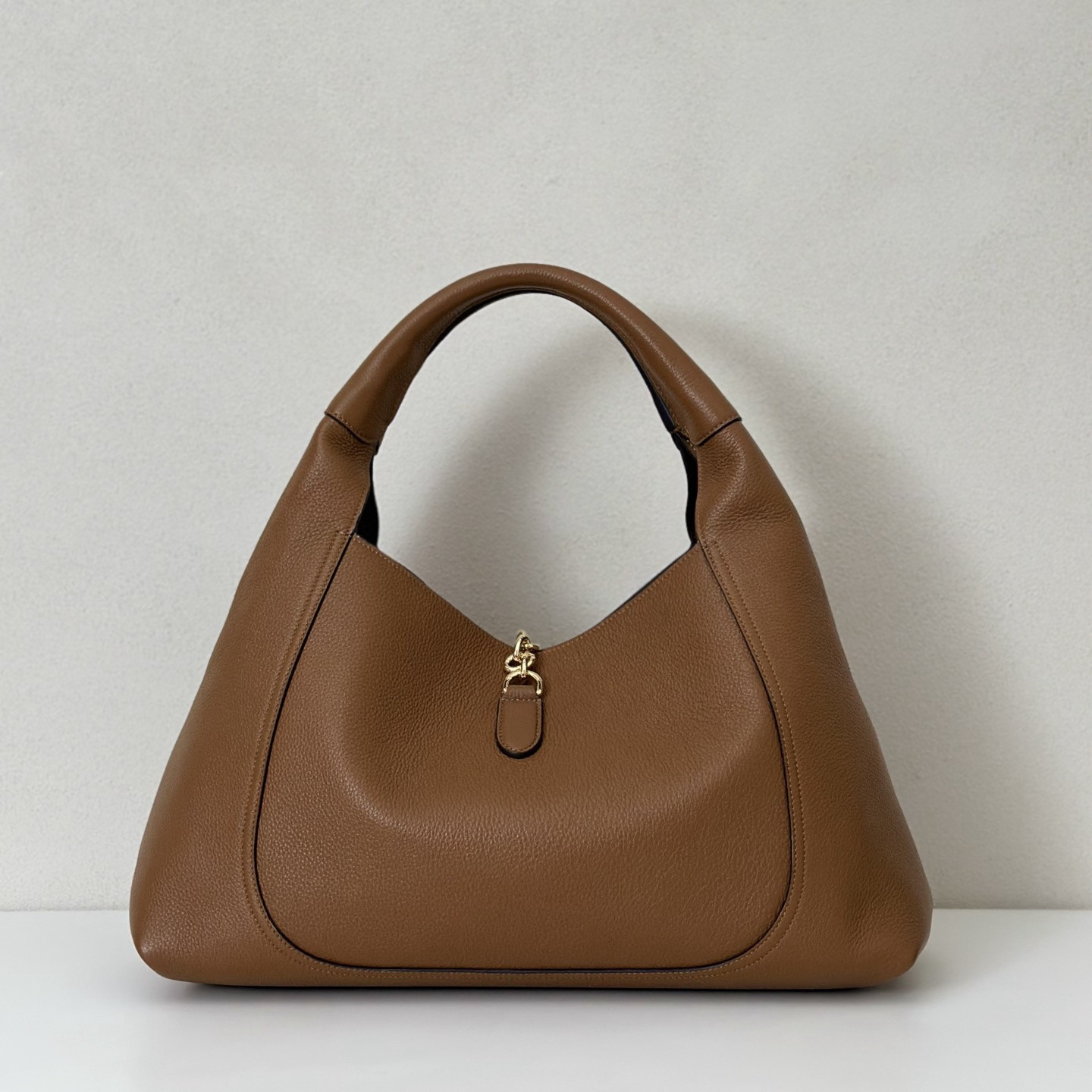 Gvc*1 Softbit Maxi Shoulder Bag Brown Leather 46x26x16cm