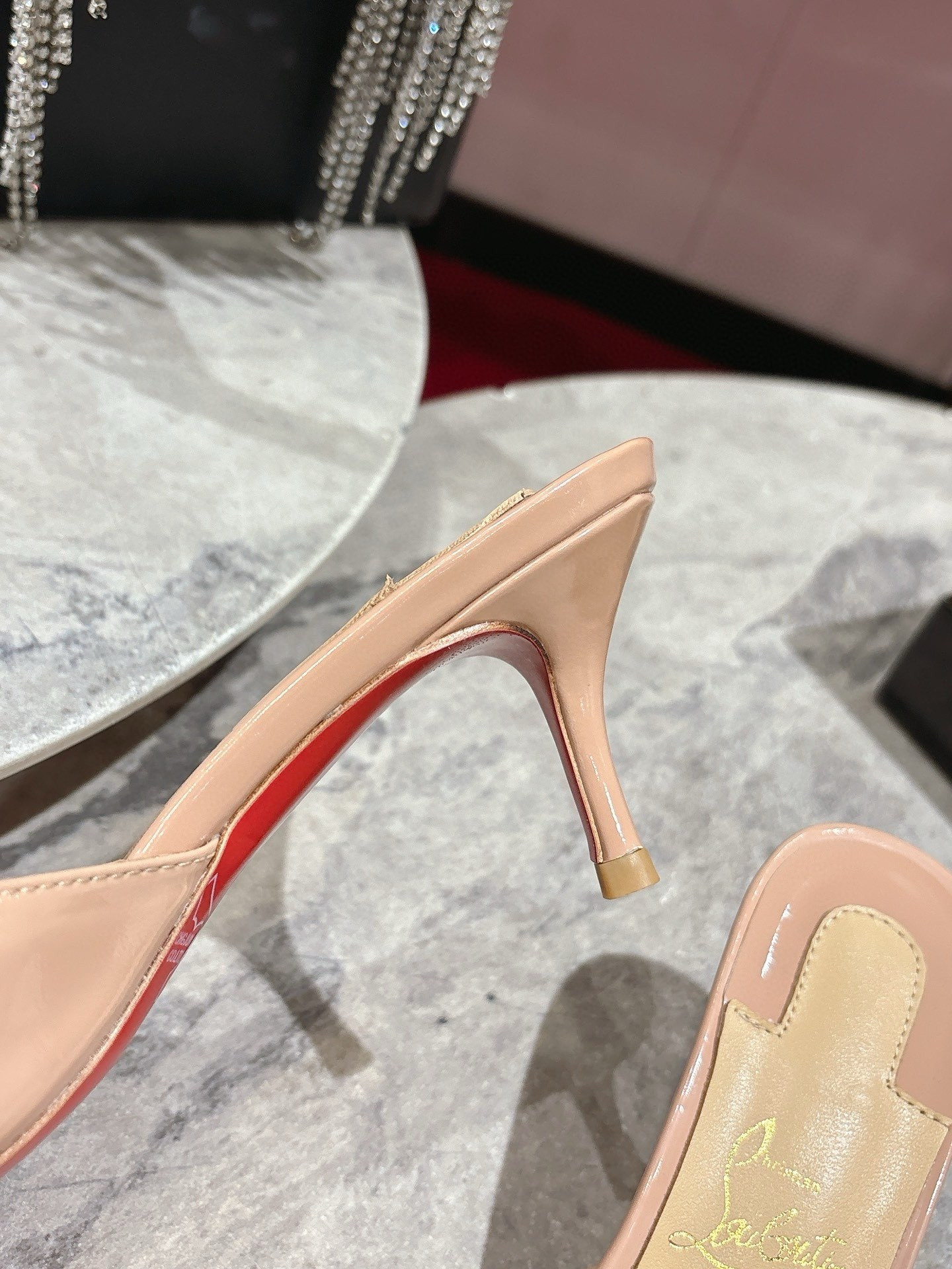 UA Chr1st1an Louboutin Me Dolly Calfskin Leather Mules