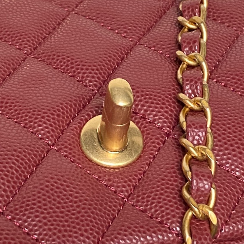 Ch**el FLAP BAG WITH TOP HANDLE 19.5x12x6.5cm