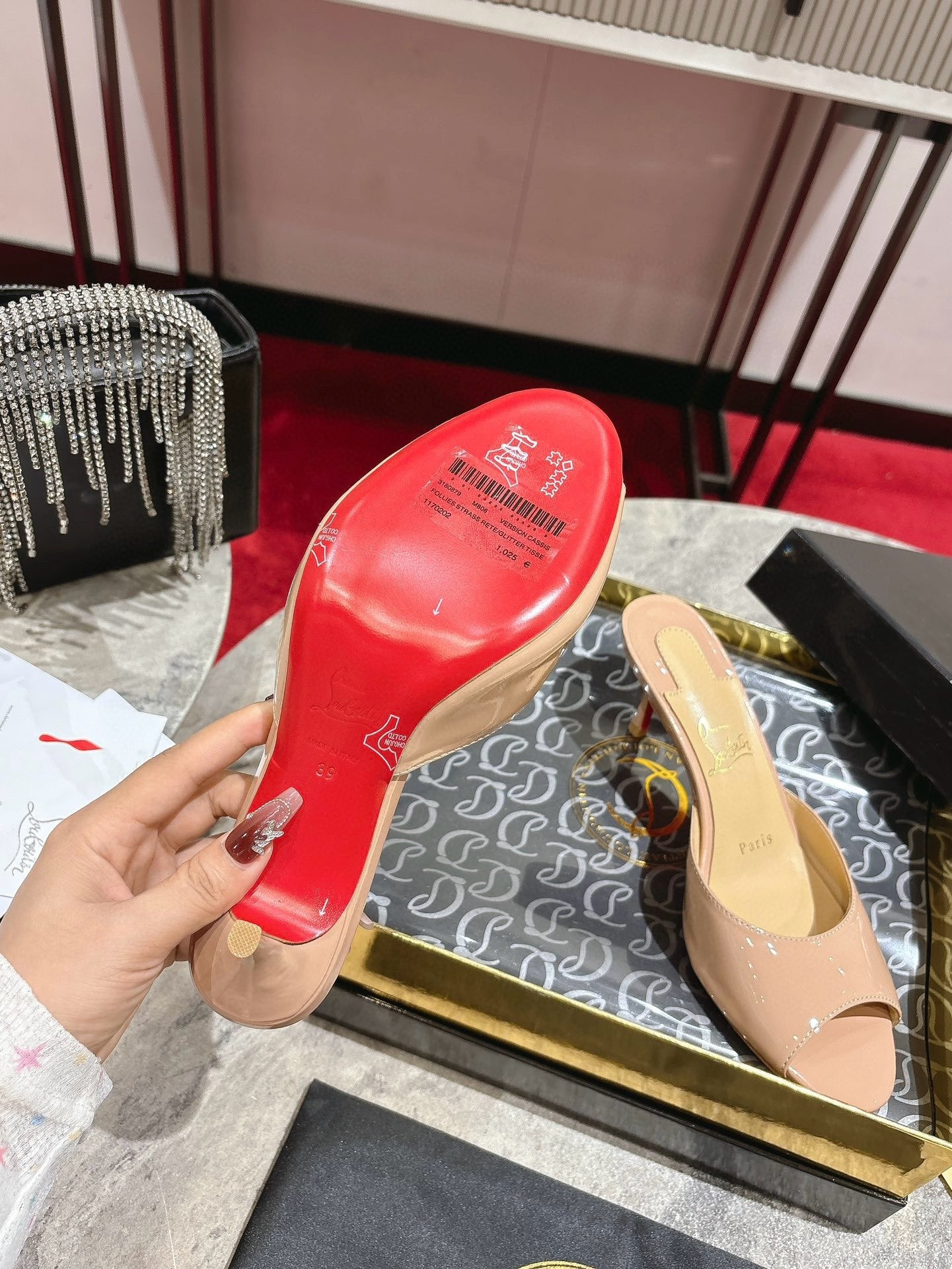 UA Chr1st1an Louboutin Me Dolly Calfskin Leather Mules