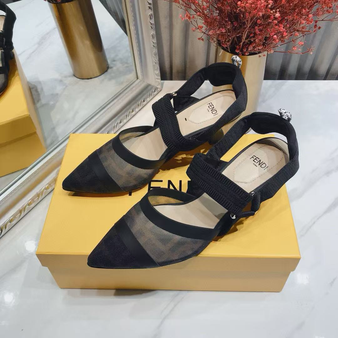 UA F**di Colibri Mesh Slingback Black Pumps