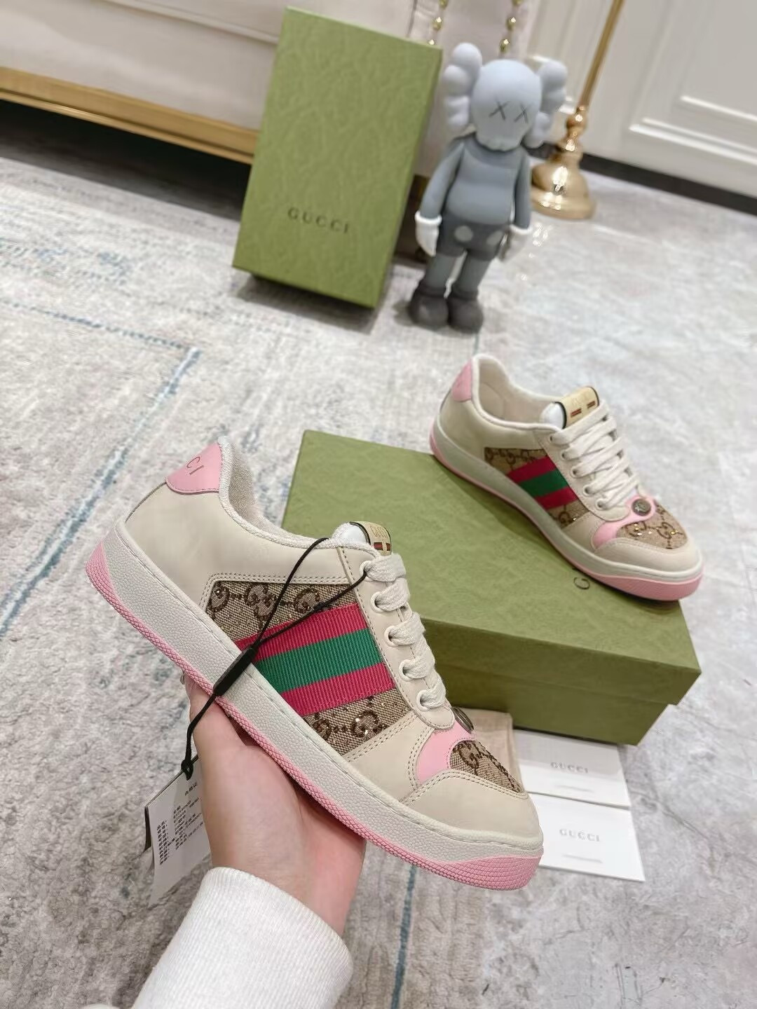 UA Gvc*1 Wmns GG Screener GG Canvas Beige Pink