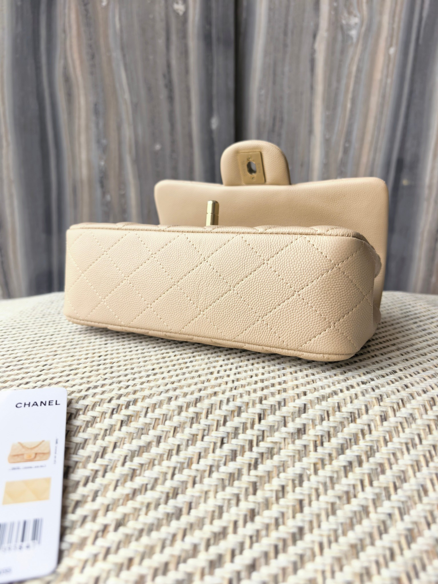 Ch**el Mini Flap Bag A69900 Milky Tea Color Light Gold Hardware 20x12x6cm