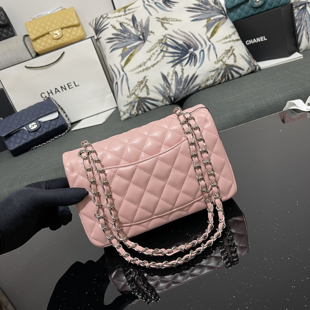 Ch**el SMALL CLASSIC HANDBAG Lambskin Pink 5.7 × 9 × 2.3 in