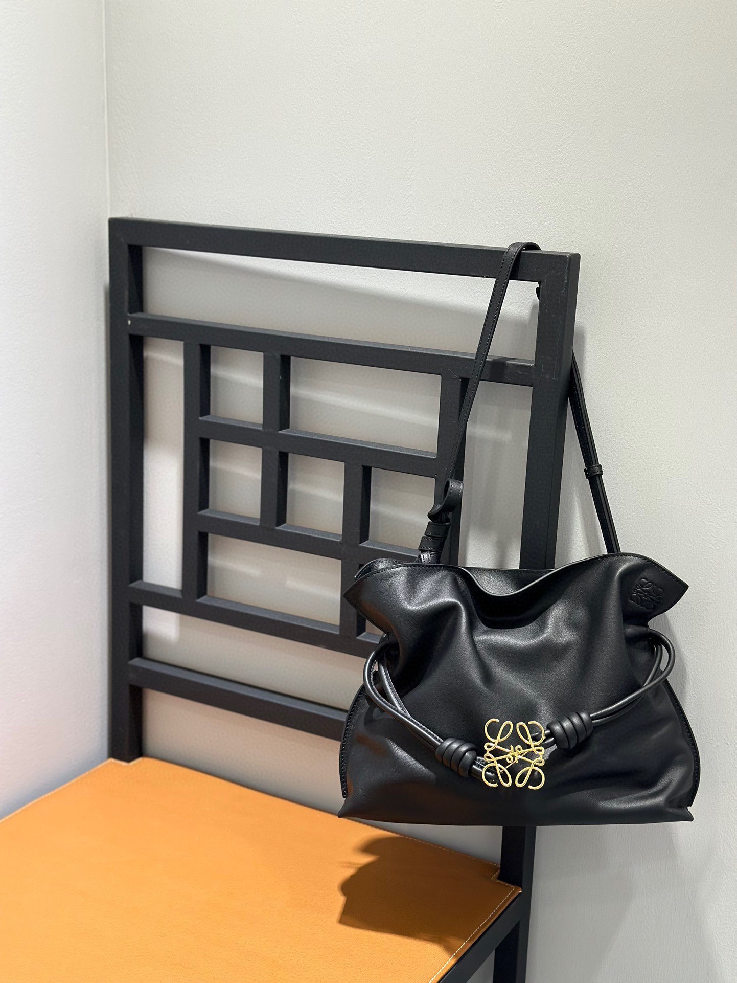 L0ew* Medium Flamenco clutch in nappa calfskin 30x24.5x10.5cm