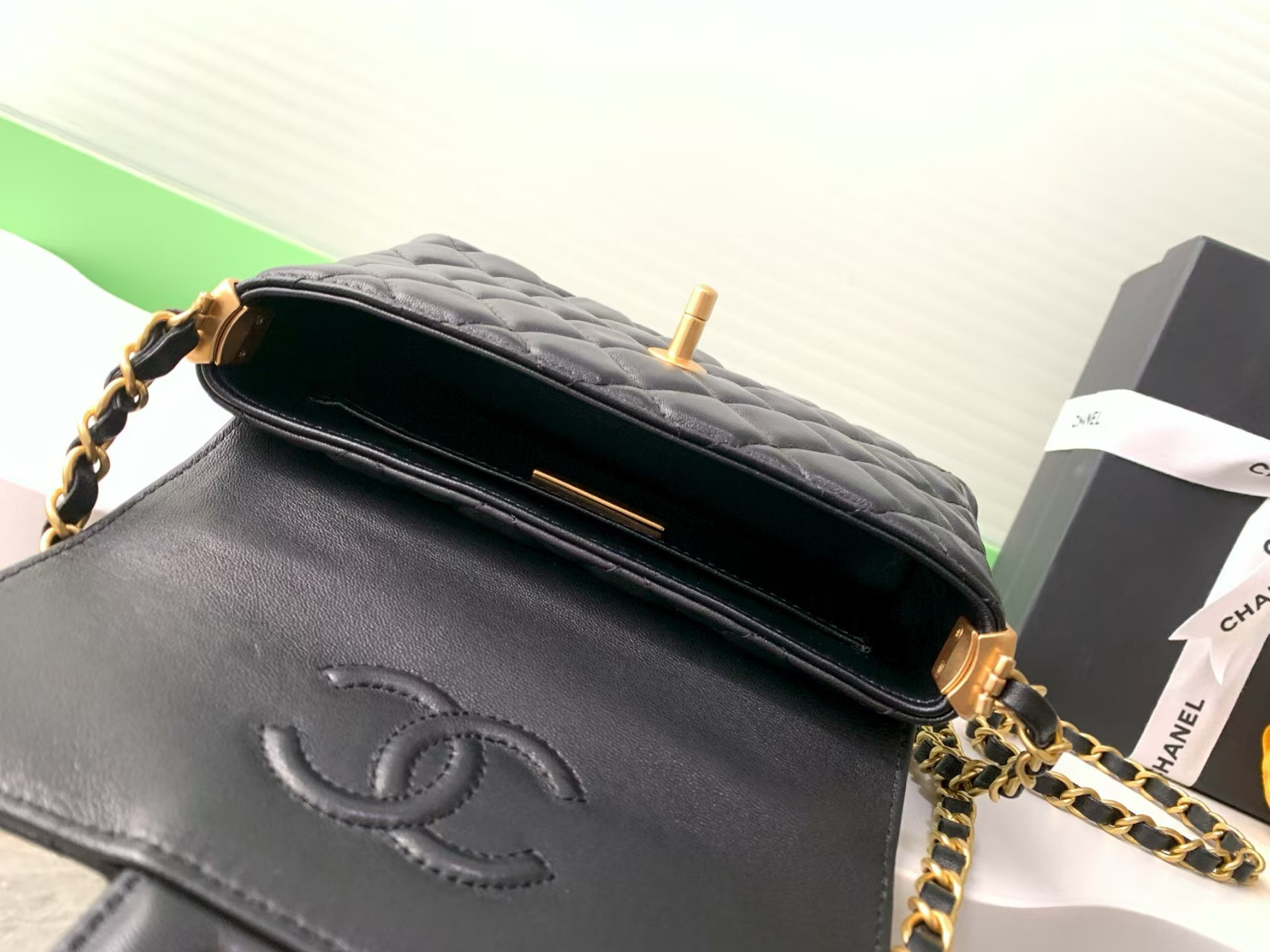 Ch**el Small Top Handle Flap Bag AS5355 14x20x6cm