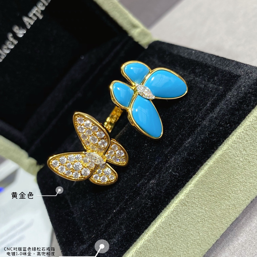 V*n Cl**f & Arpels Blue turquoise butterfly Ring