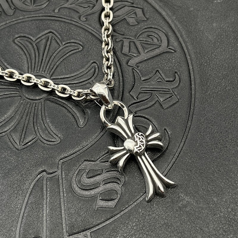 Ch*0me He**ts Cross Necklace