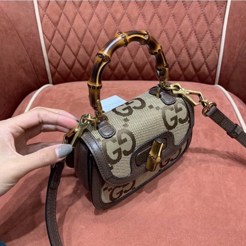 Gvc*1 Mini Bamboo Handbag with S*per Double G