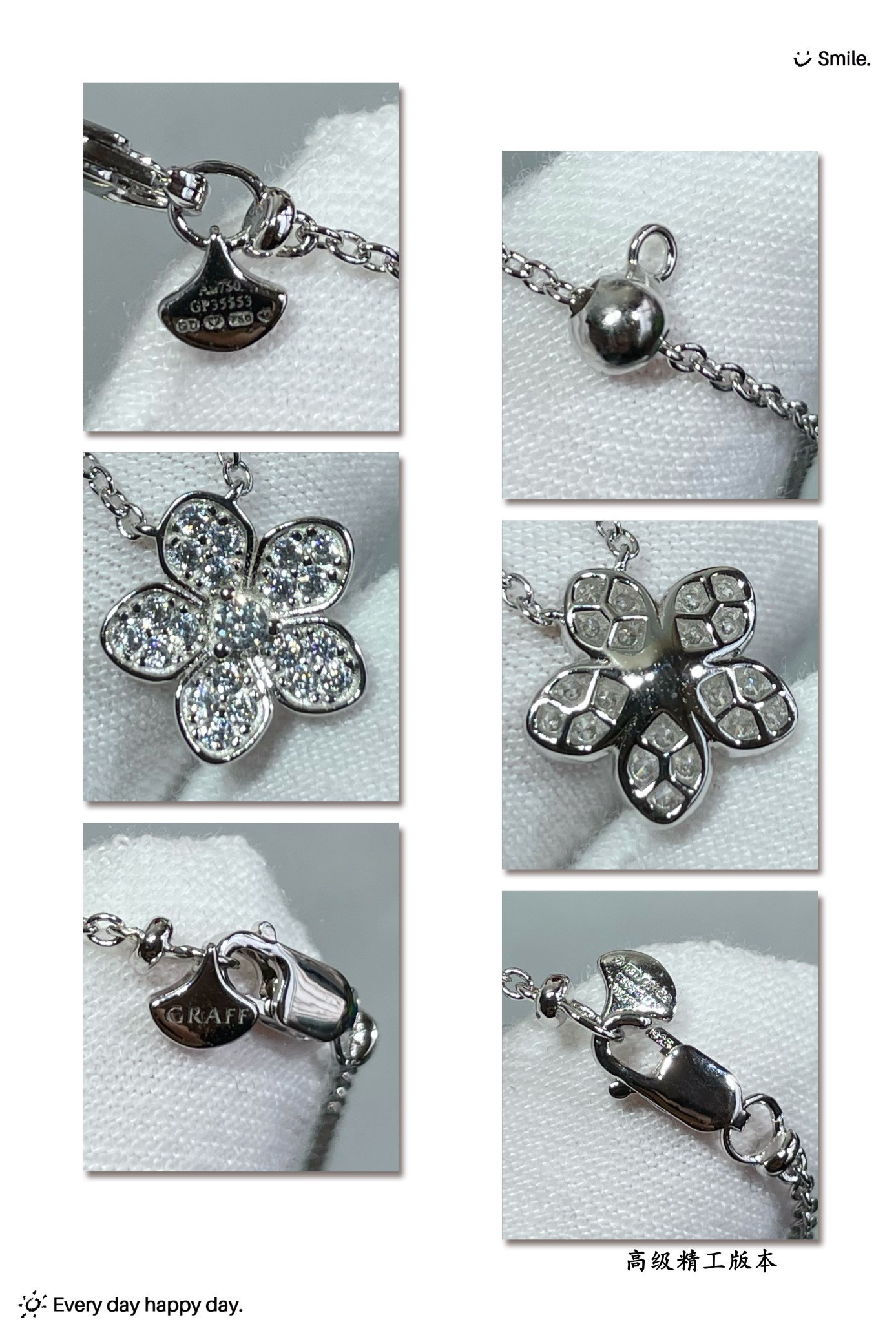Graff Flower Pendant Necklace Ag925