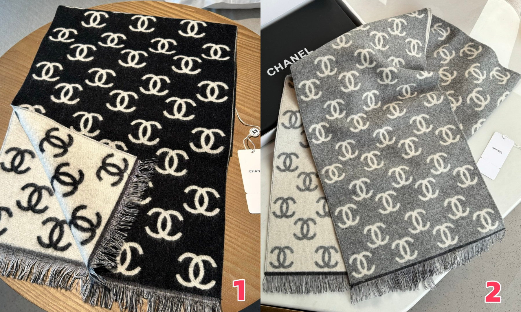 Ch**el scarf 35x180cm 92% wool 8% cashmere