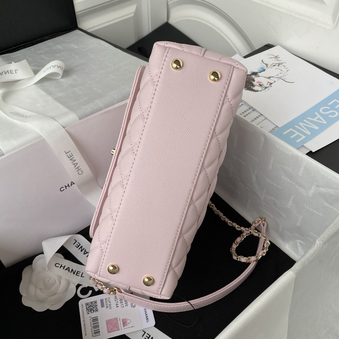 Ch**el Coco Handle Bag 24x10x14CM