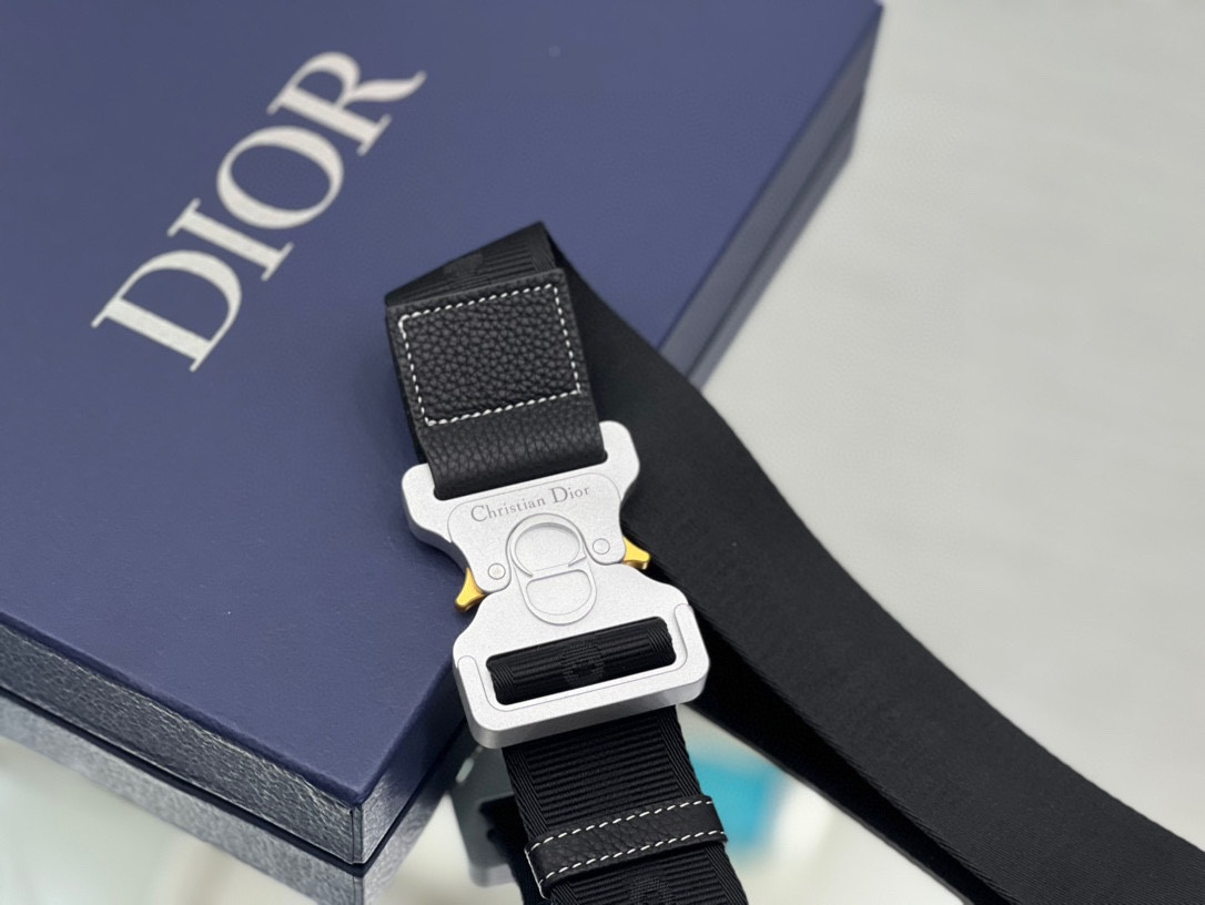 D10r Saddle Bag Black Grained Calfskin 26 x 19 x 4.5 cm