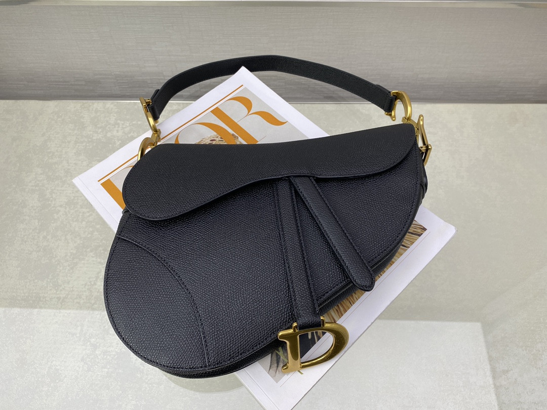 D10r Saddle Bag Indigo Black Grained Calfskin 25.5x20x6.5cm