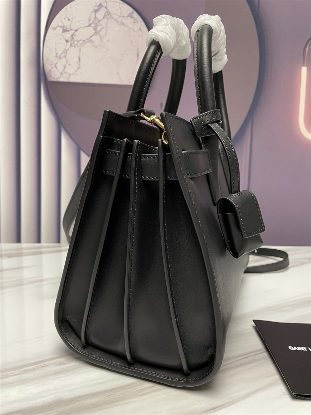 Y51 SAC DE JOUR BABY IN SHINY LEATHER BLACK