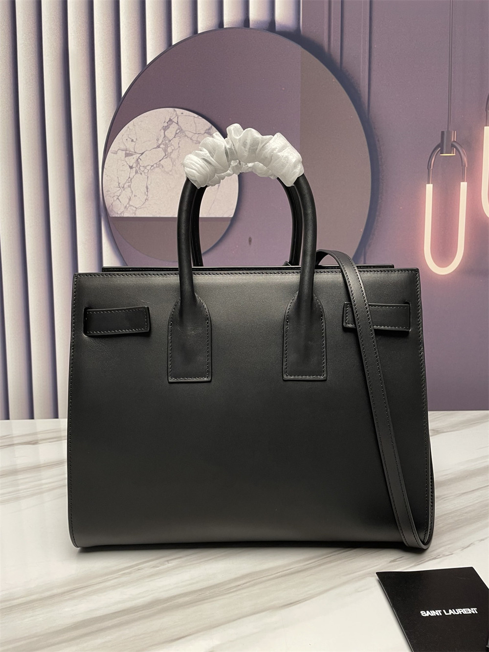 Y51 SAC DE JOUR SMALL IN SHINY LEATHER BLACK