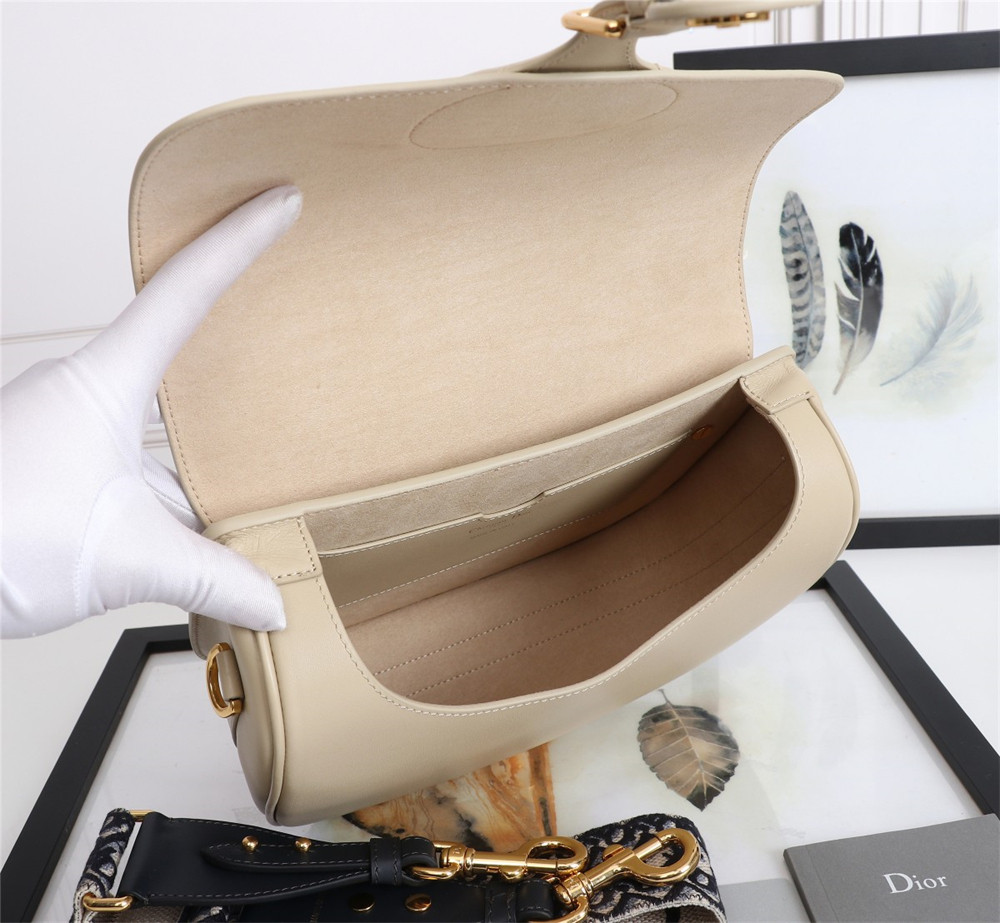 LARGE D10r BOBBY BAG Beige Box Calfskin