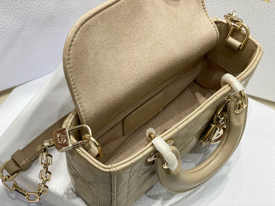 D10r MINI LADY D-JOY BAG Biscuit 16 x 9 x 5 CM