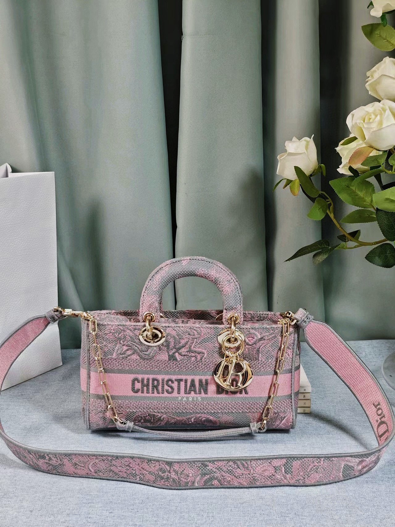 D10r MEDIUM LADY D-JOY BAG PINK