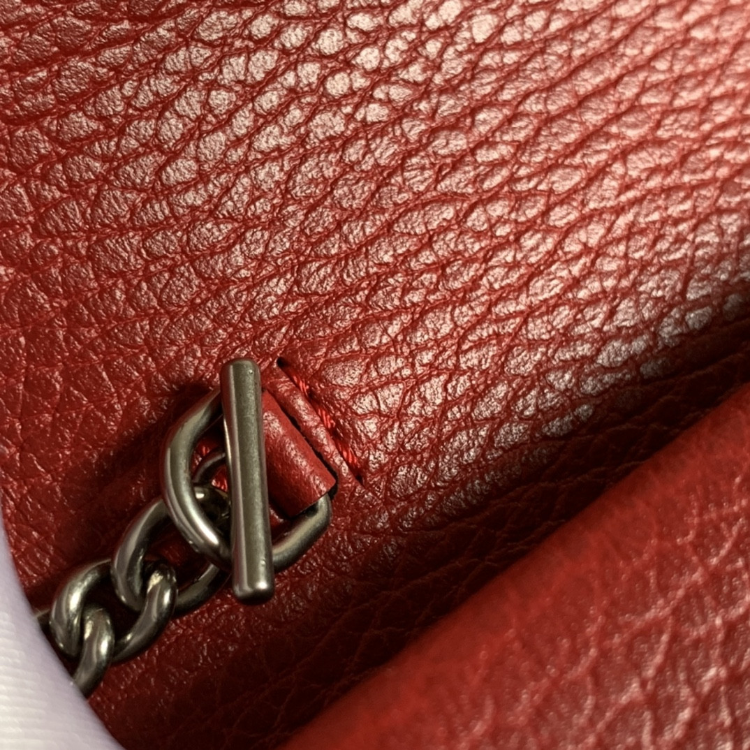 Gvc*1 DIONYSUS LEATHER S*pER MINI BAG RED 6.5"Wx3.9"Hx1.6"D