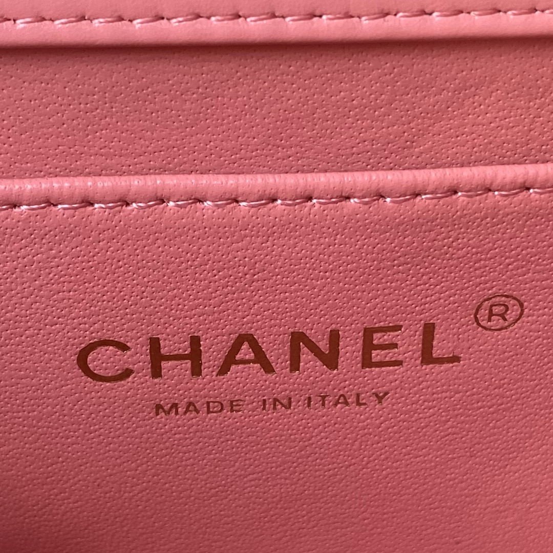 Ch**el MINI FLAP BAG PINK 12×19×8cm