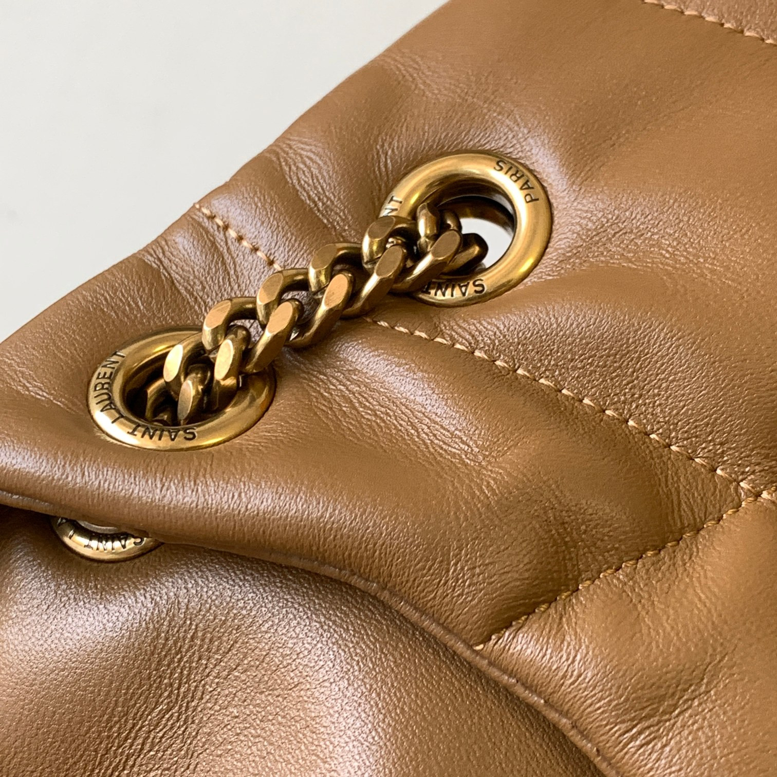Y51 PUFFER SMALL IN NAPPA LEATHER BROWN 11.4 X 6.6 X 4.3 INCHES