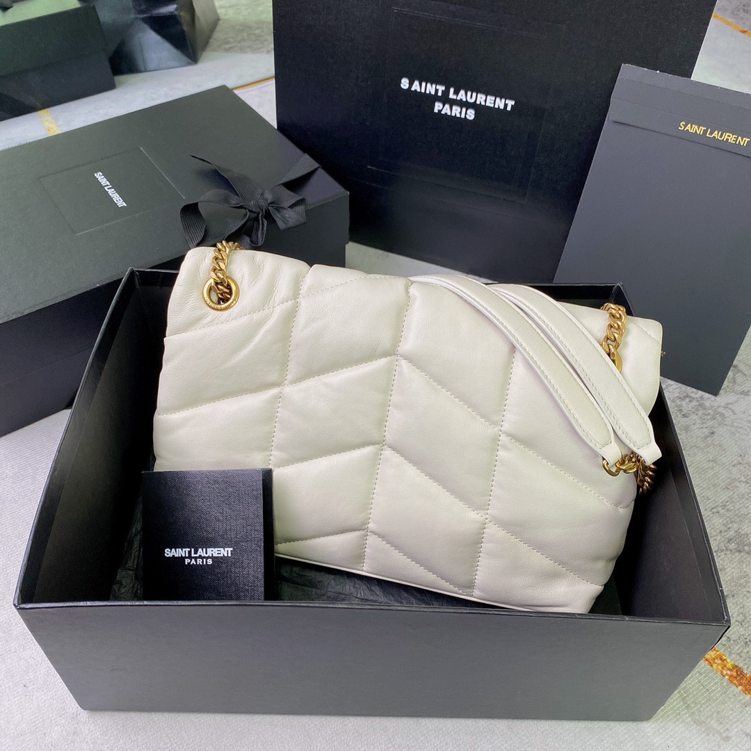 Y51 PUFFER SMALL IN NAPPA LEATHER WHITE 11.4 X 6.6 X 4.3 INCHES
