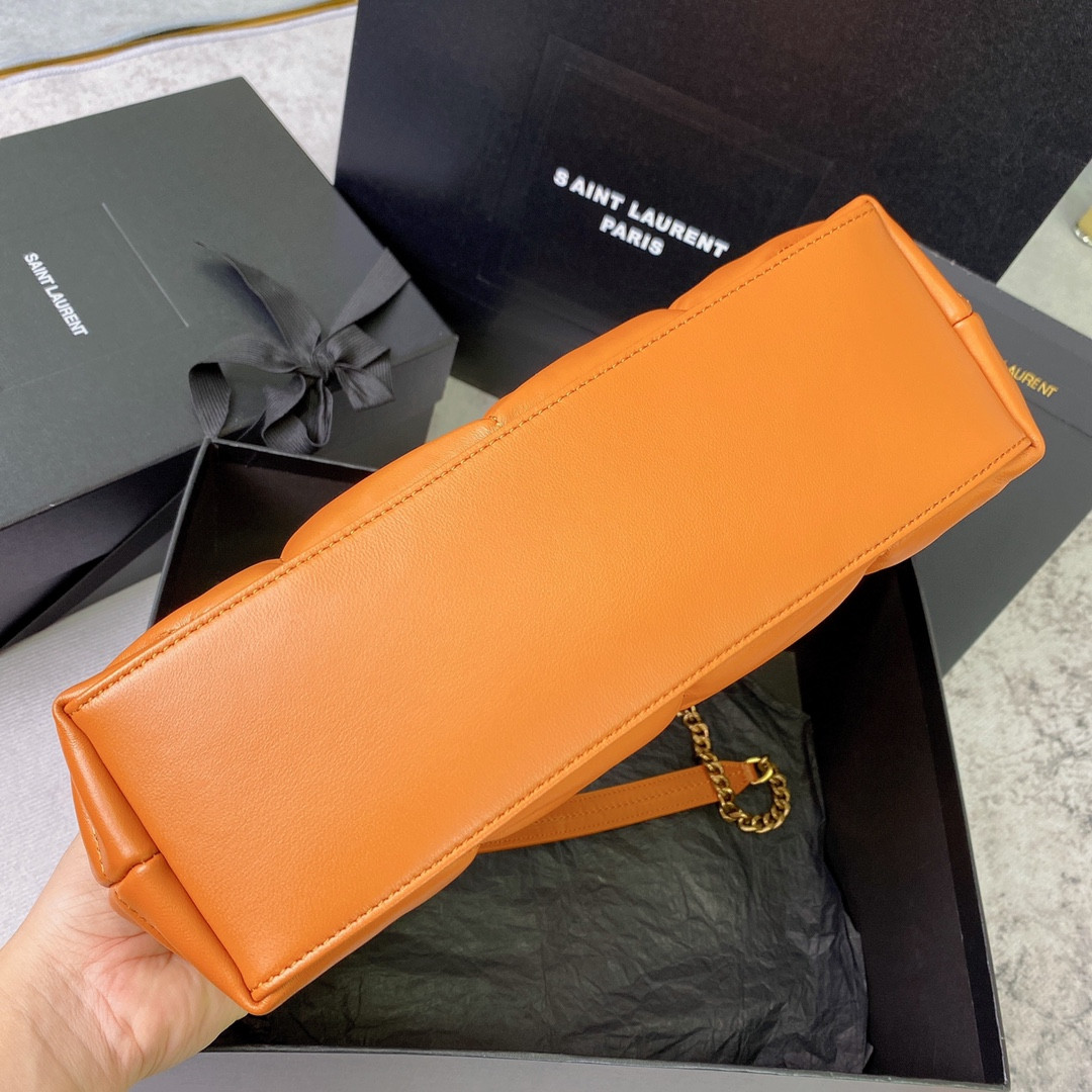 Y51 PUFFER SMALL IN NAPPA LEATHER ORANGE 11.4 X 6.6 X 4.3 INCHES