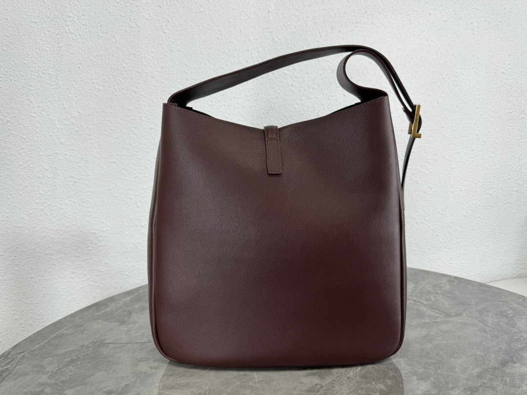 Y51 LE 5 À 7 S*pPLE LARGE IN SMOOTH LEATHER DARK RED 11.8" X 11" X 4.3"