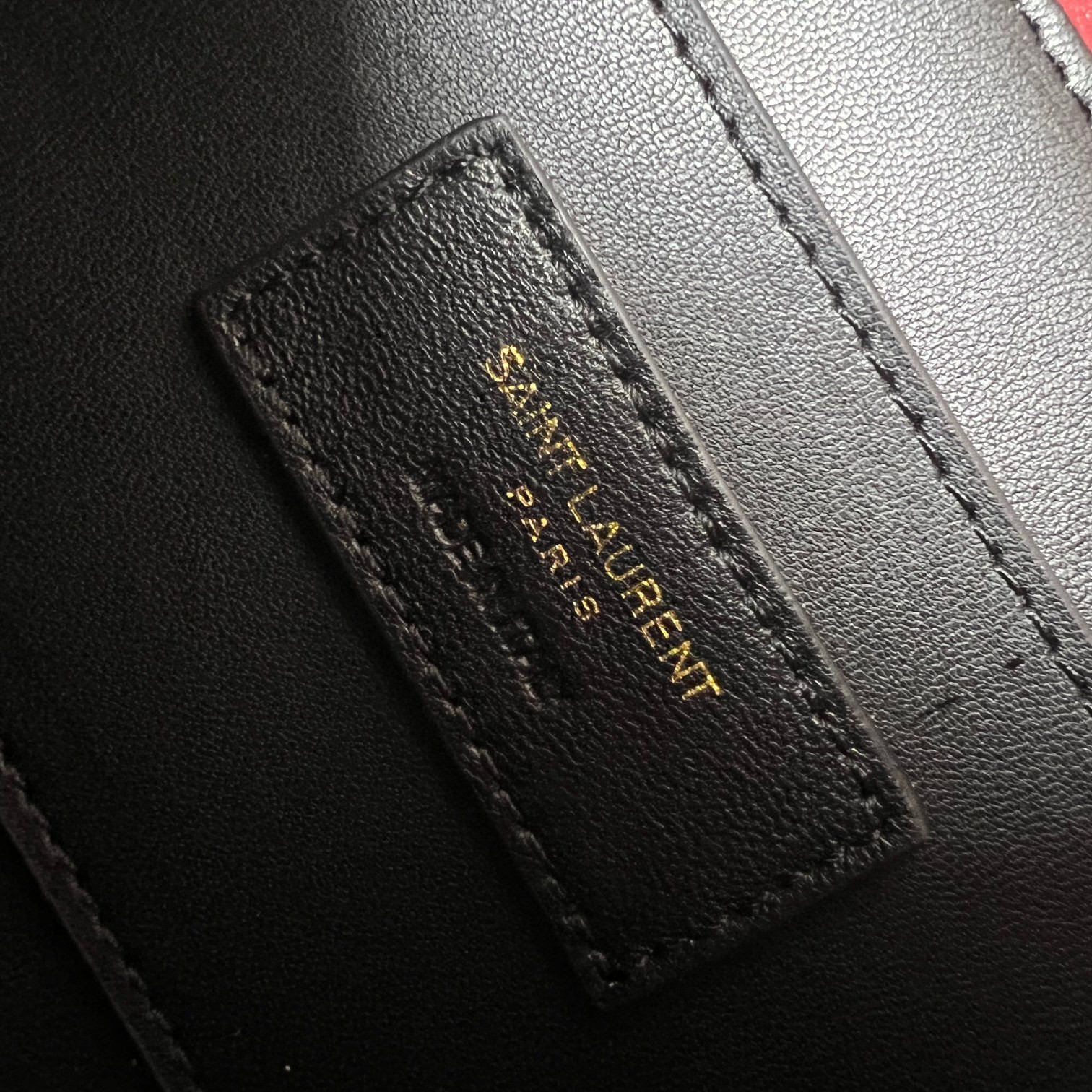 Y51 SOLFERINO MEDIUM SATCHEL IN BOX Sa1nt Lau*nt RED 9.1 X 6.3 X 2.4 INCHES