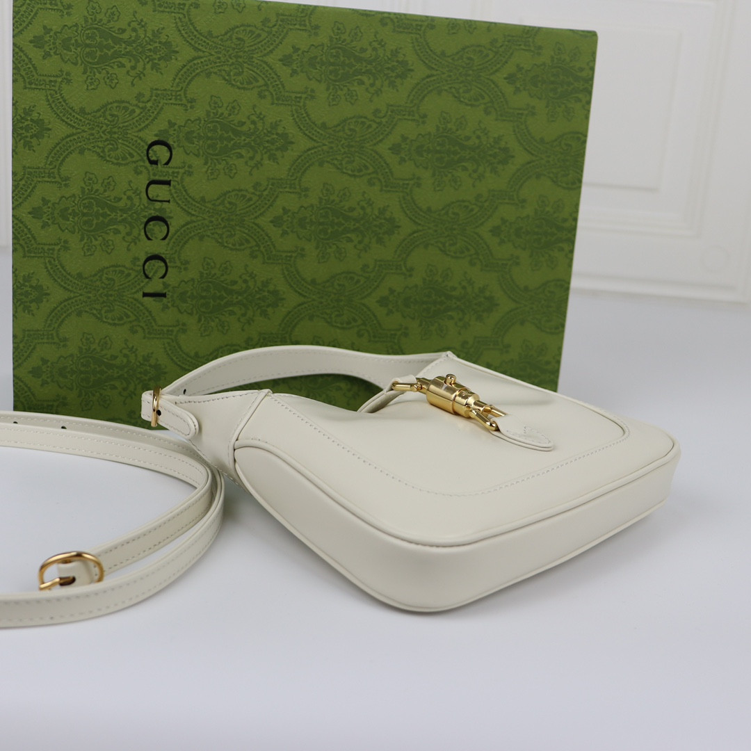 Gvc*1 JACKIE 1961 MINI SHOULDER BAG White 7.5"W x 5.1"H x 1.2"D