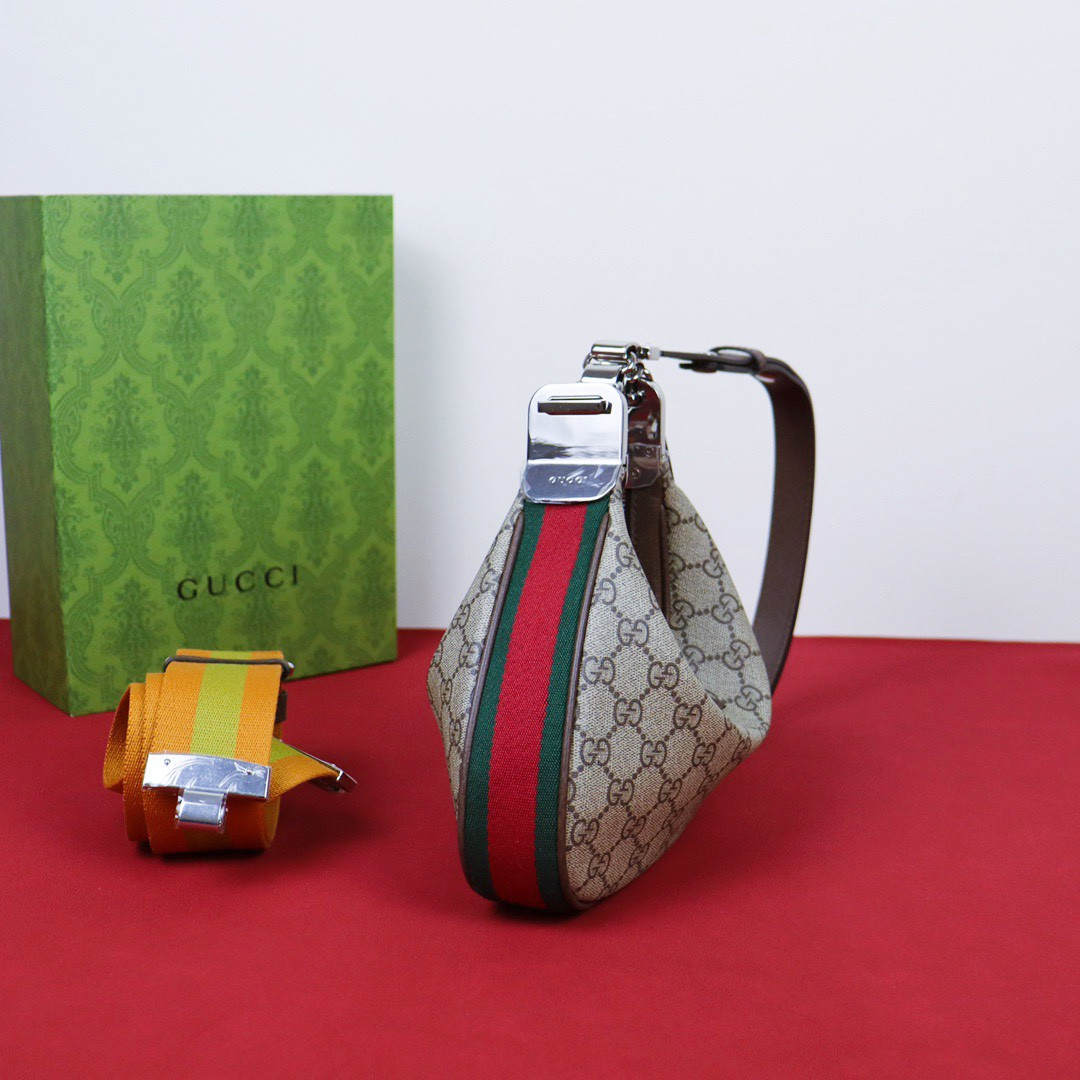 Gvc*1 ATTACHE SMALL SHOULDER BAG Beige and blue 9"W x 8.7"H x 2"D